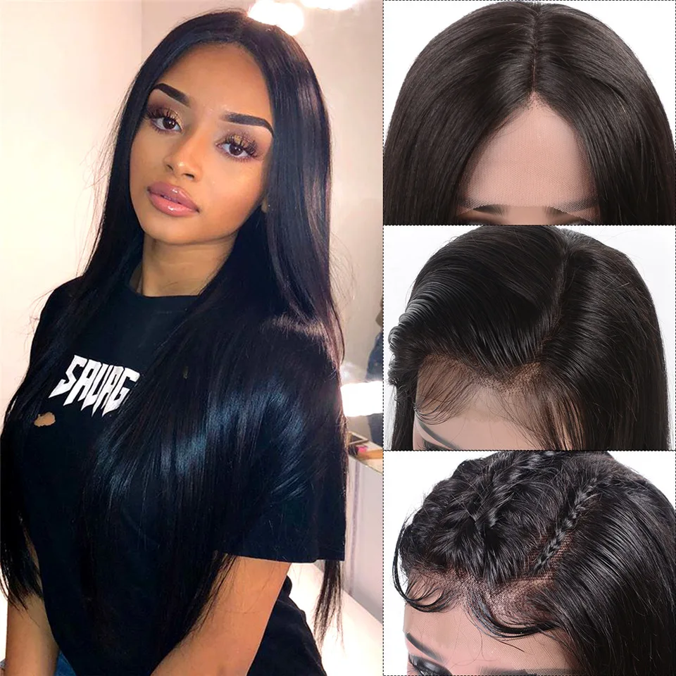 

JIE TAI Remy13x4 Lace Front Human Hair Wigs Brazilian Straight Human Hair Wigs Lace Frontal Wig Pre Plucked Lace Closure Wigs