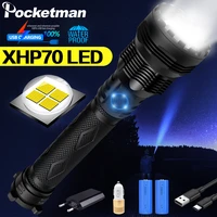 ultra bright xhp70 led flashlight xhp50 torch zoom flashlight usb led torch tactical flashlight 18650 26650 rechargeable battery