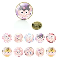 disney vintage brooches cute naive little detective linabell glass badges girls women fashion accessories casual jewelry fwn667
