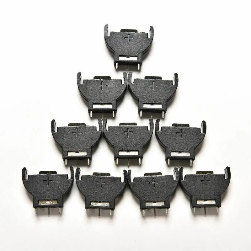 

10pcs CR2032 Half-Round Lithium Button Cell Coin Battery Box Holder Case CR 2032 Batteries Holder Socket 3 PIN