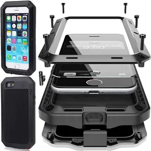 heavy duty 360 full body doom armor waterproof metal case for iphone 11 pro max xr 6 6s 7 8 plus x 5s se xs max shockproof cover free global shipping