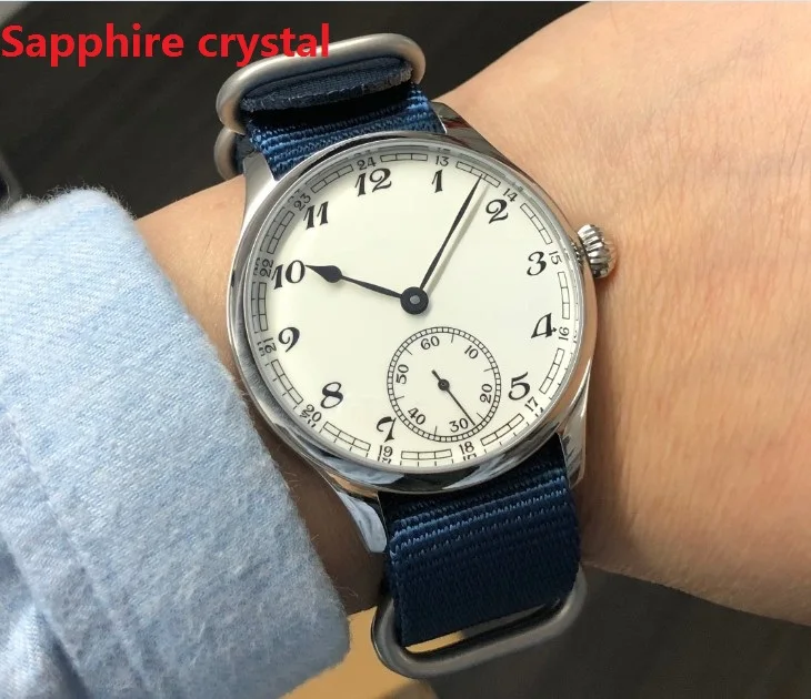 Sapphire Crystalnew fashion 44 мм без логотипа эмаль белый циферблат азиатские 6498 17