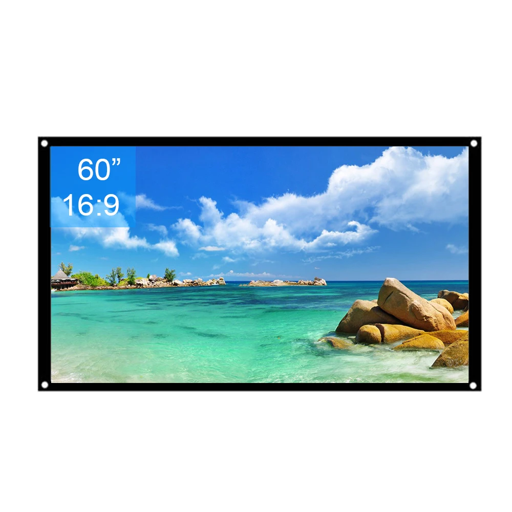

16:9 60inch Matte White Projector Screen HD Wall Mounted Screen for Home Theater