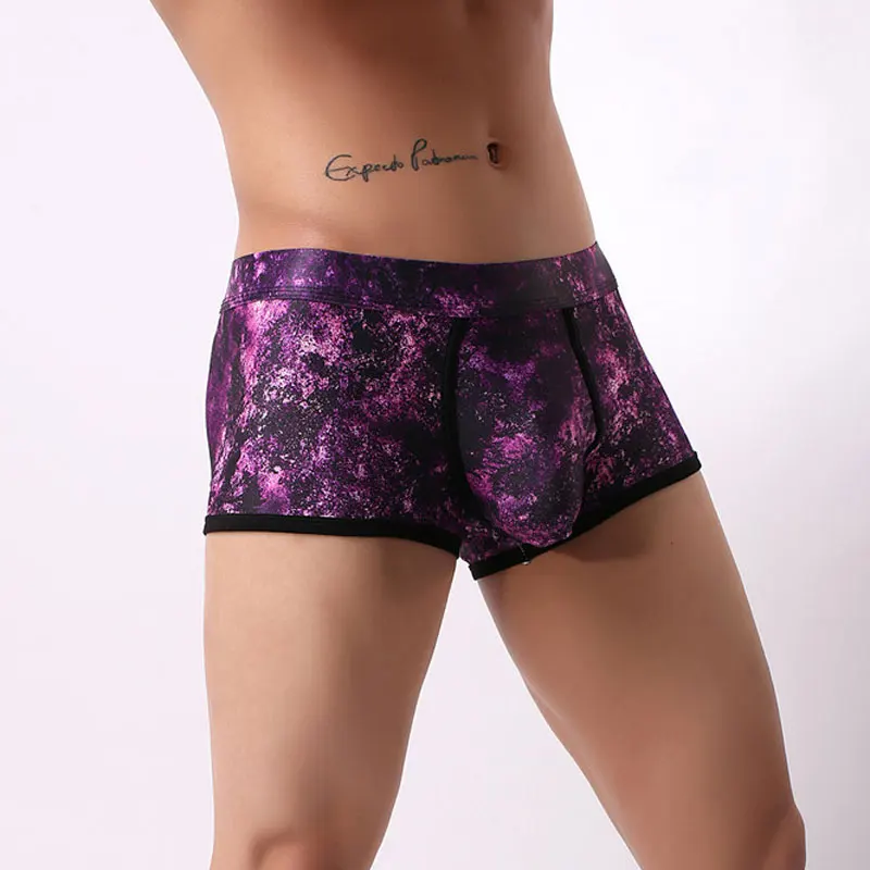 Сексуальные мужские боксеры с выпуклым U образным карманом низкой посадкой