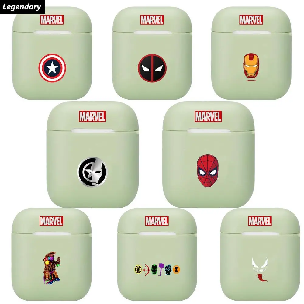 

Мягкий силиконовый чехол marvel для Apple Airpods 1/2, защитный чехол, Bluetooth чехол для беспроводных наушников Apple Air Pods