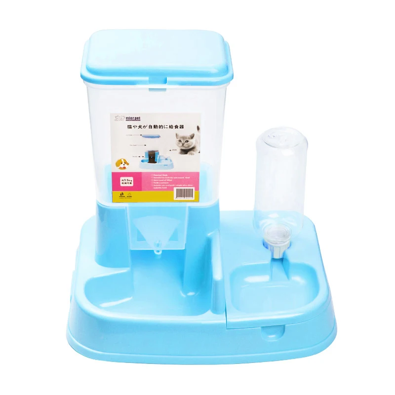 

Dual Use Pet Feeder Cat Puppy Automatic Feed Water Automatic Drinker Bowl Feeder BebedouroFeed Storage Bucket Pet Product DD60WS