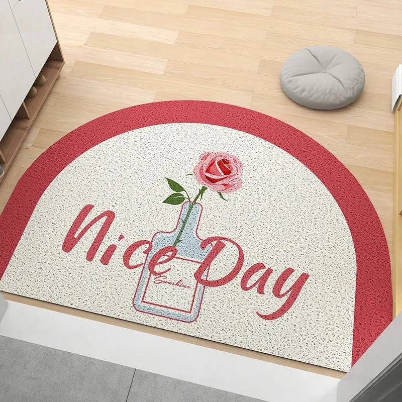 

Nordic Plants Sand Scraping Door Entrance Welcome Mat Hallway Bath Nonslip Rug Dust Removal Carpet Wire Loop Footpad Doormat