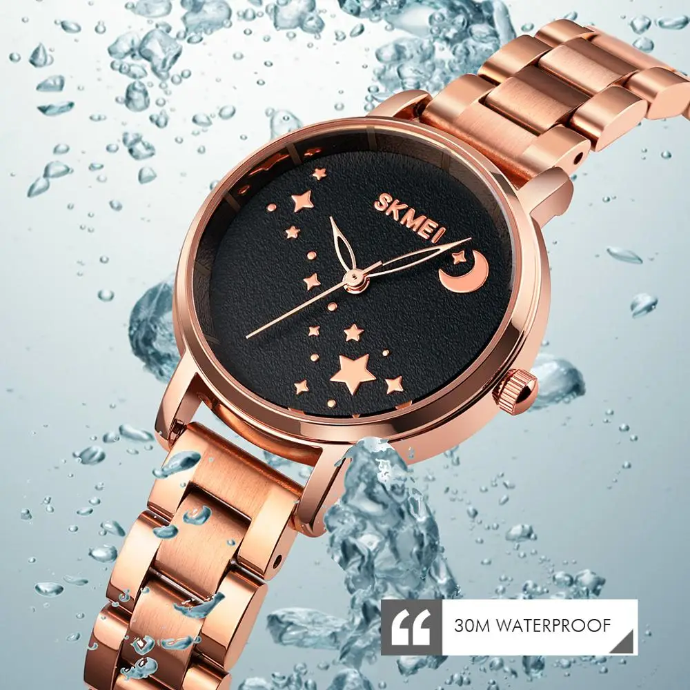 

Luxury Women Quartz Watches Fashion Stainless Steel Ladies Dress Style Wristwatch SKMEI Top Brand Analog Clock for Girl Watch