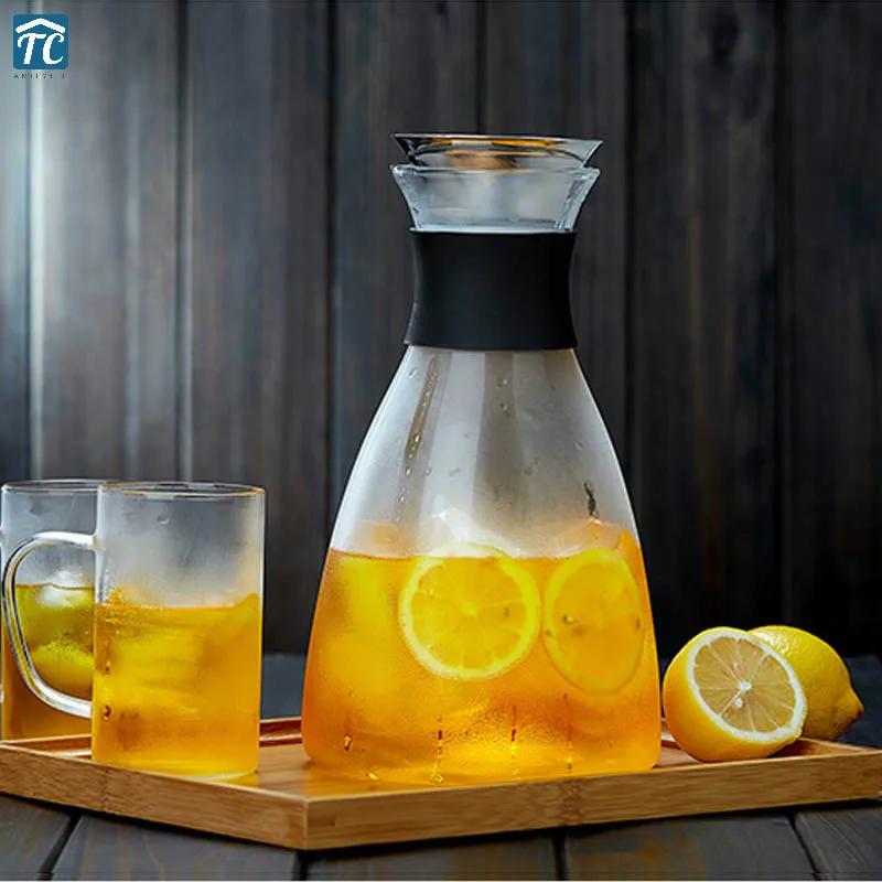 

1000ml/1500ml Heat-resistant Borosilicate Glass Water Pot Kettle Tea Large Capacity Lemon Juice Pots Boiling Water Cold Carafe