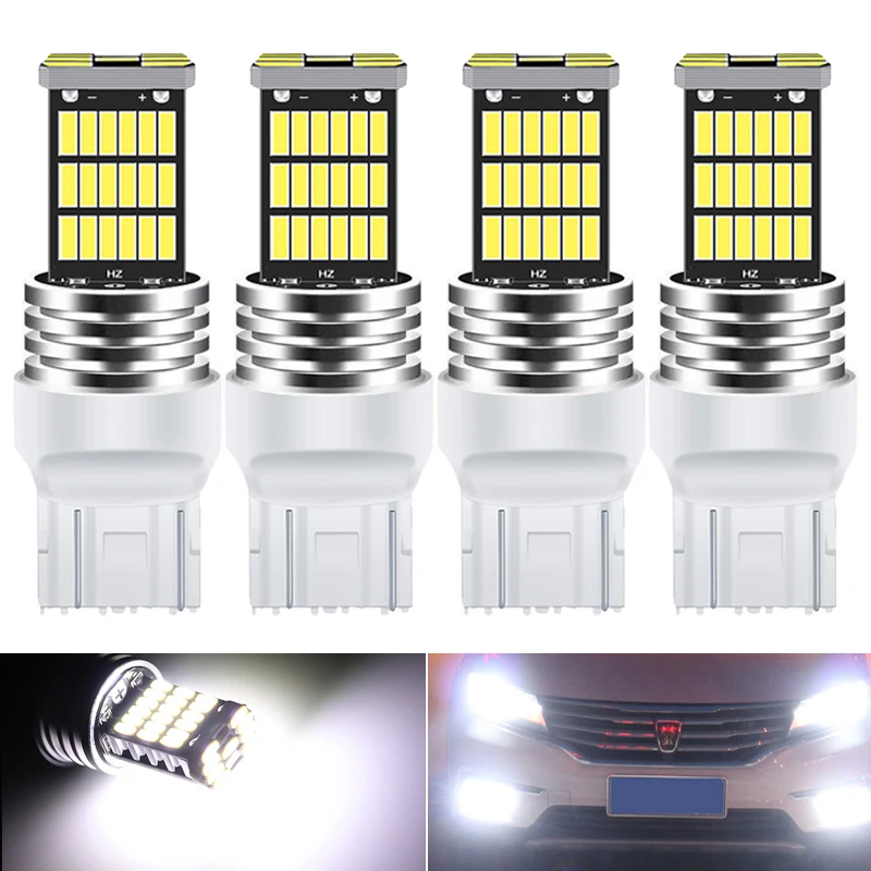 4X Canbus T20 7443 W21W 7441 7443 7444 W21/5W Car LED Bulbs for LADA Dimension Lights Lamps Super Bright White 6000K DC12V