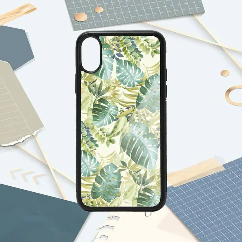 

Vintage banana leaf foliage Phone Case PC for iPhone 11 12 pro XS MAX 8 7 6 6S Plus X 5S SE 2020 XR