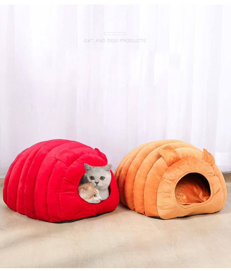 

Pet Cat House Cozy Dog Bed Caterpillar Kennel Sofa Cotton Comfortable Soft Basket Puppy Cave Warm Sleeping Semi-enclosed Nest