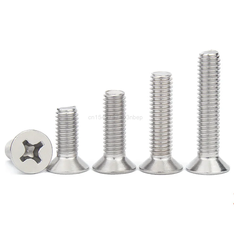 

5/10/50x M1 M1.2 M1.4 M1.6 M2 M2.5 M3 M3.5 M4 M5 M6 M8 304 Stainless steel GB819 Cross Phillips Flat Countersunk Head Screw Bolt