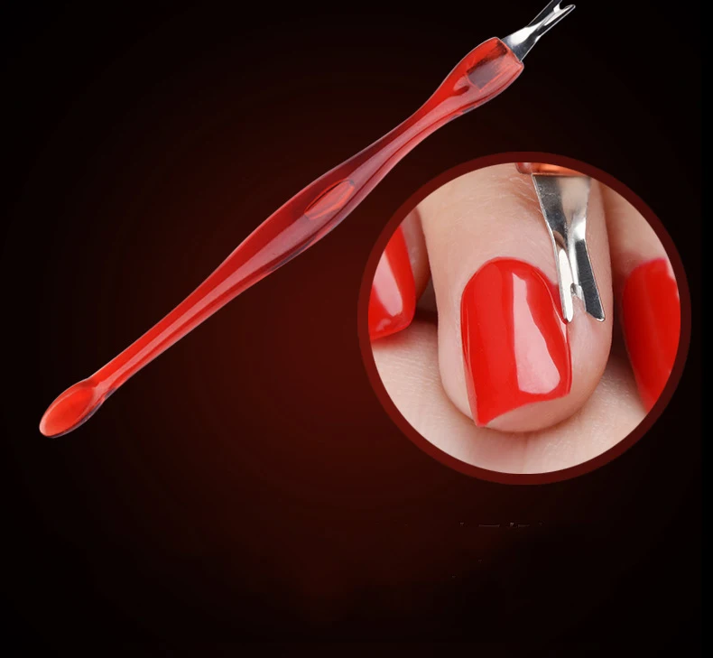 Из нержавеющей стали для кутикулы жидкость снятия двухсторонний инструмент