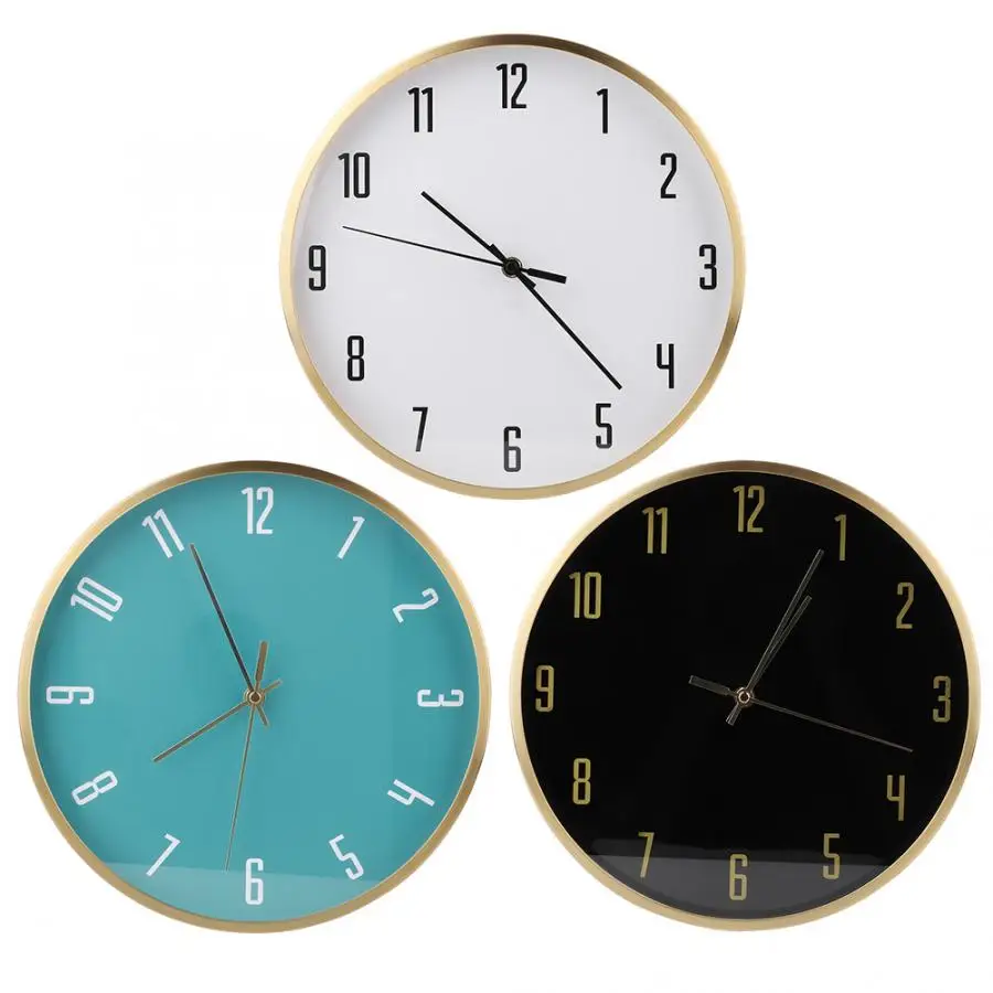 Большие настенные часы простые круглые домашние медные Настенные Кварцевые