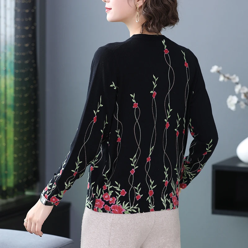 Женский вязаный кардиган YISU Повседневный Кардиган с длинным рукавом и принтом