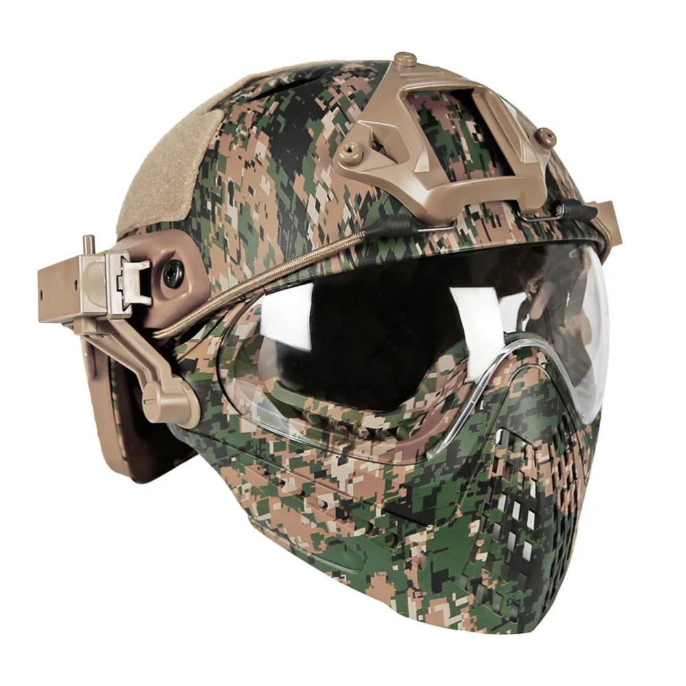 

Style Safety Helmet with Mask Outdoor Helmet for Airsoft Paintball (ACU)