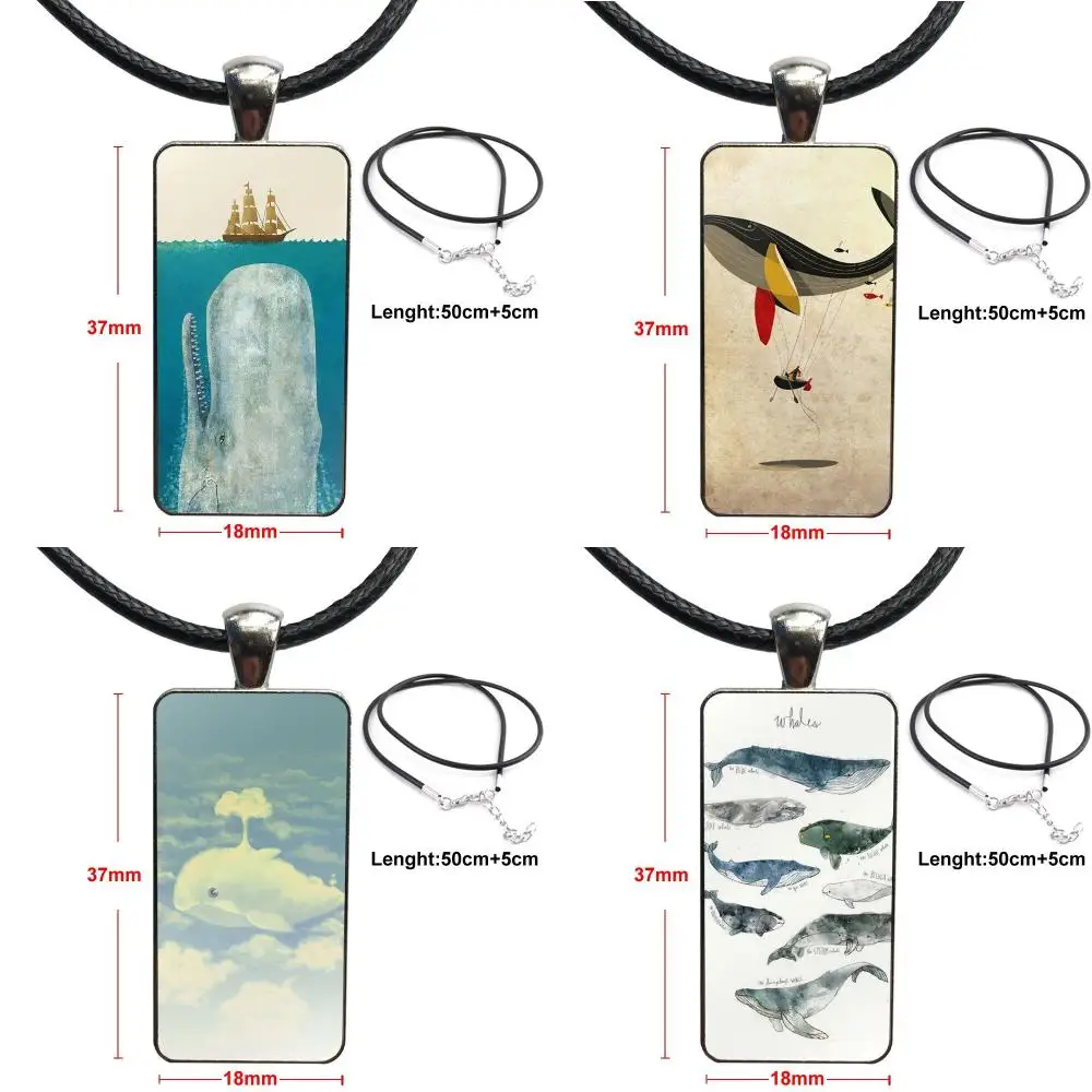 Стеклянный кабошон ожерелье с кулоном прямоугольное модное для девочек подарки