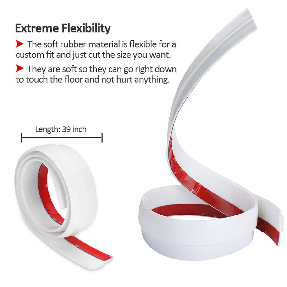 

Door Sealing Strip Bottom Blocker Soundproof White 100*5cm Eco-friendly