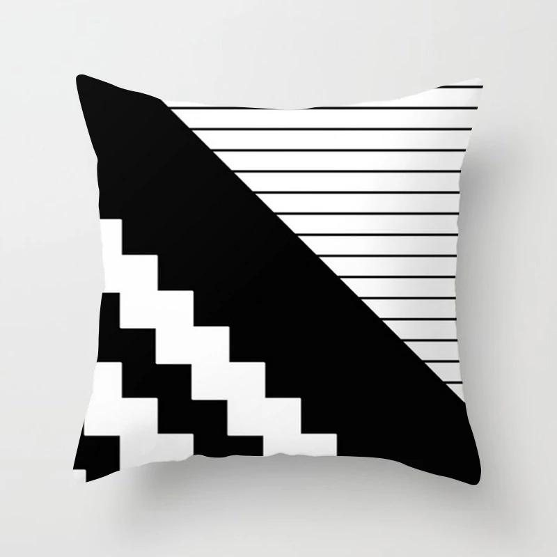 Новый простой черно-белый чехол с геометрическим рисунком популярный