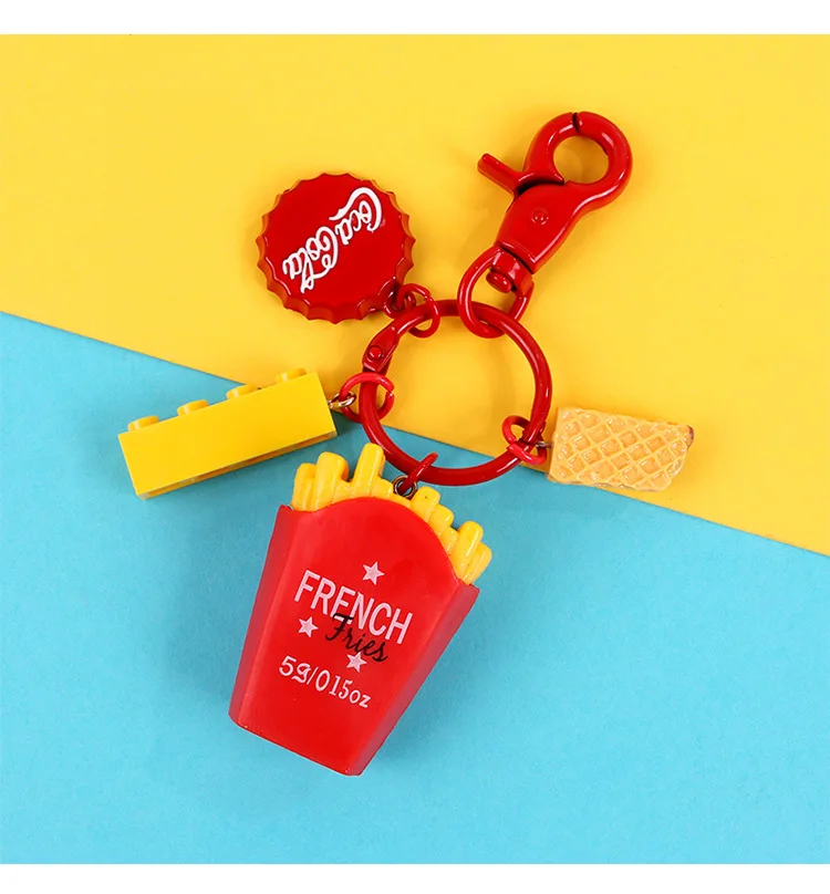 Имитация торт и крем бургер сэндвич ключ RingProtective чехол кулон ключей брелок для