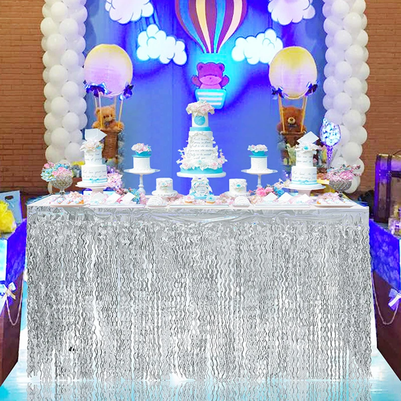 

275x75cm Tassel Table Skirt Wedding Brithday Party Fringe Table Skirt Tableware Banquet Table Decor Favors Table Skirting