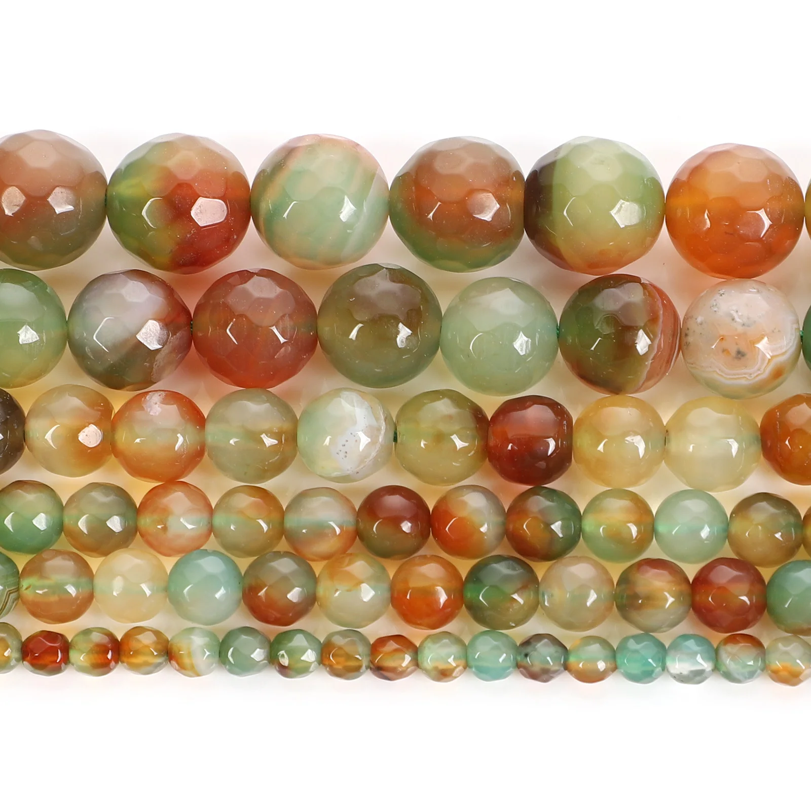 4 6 8 10 12mm Round Natural Stone Beads For Jewelry Making DIY Yellow Green Agate Loose Spacer Bracelet Necklace Handmade | Украшения и