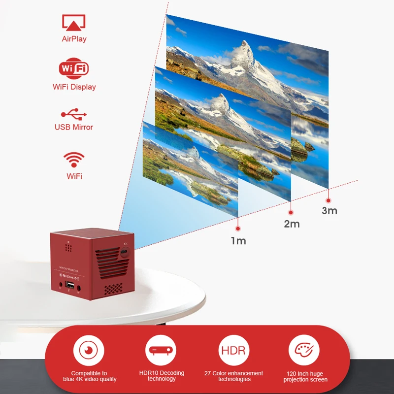 Мини DLP проектор TORA DOLA C90 Android 7.1.2 с Wi Fi для домашнего кинотеатра портативный