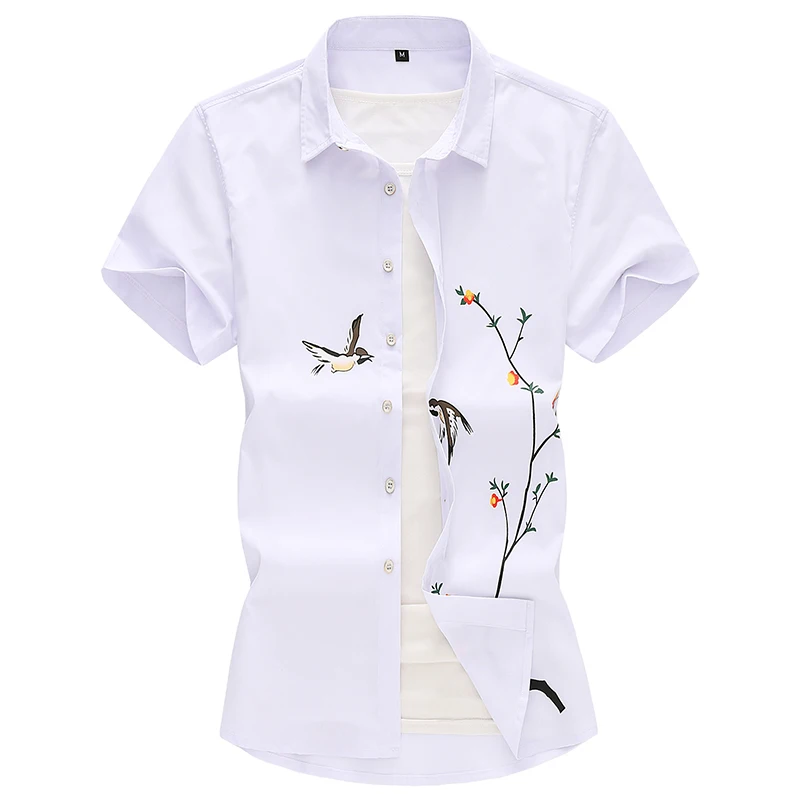 

Men's Floral Shirt 2020 Summer New Fashion Casual Hawaii Printing Short Sleeve Shirt Male Brand Plus Size 5XL 6XL 7X