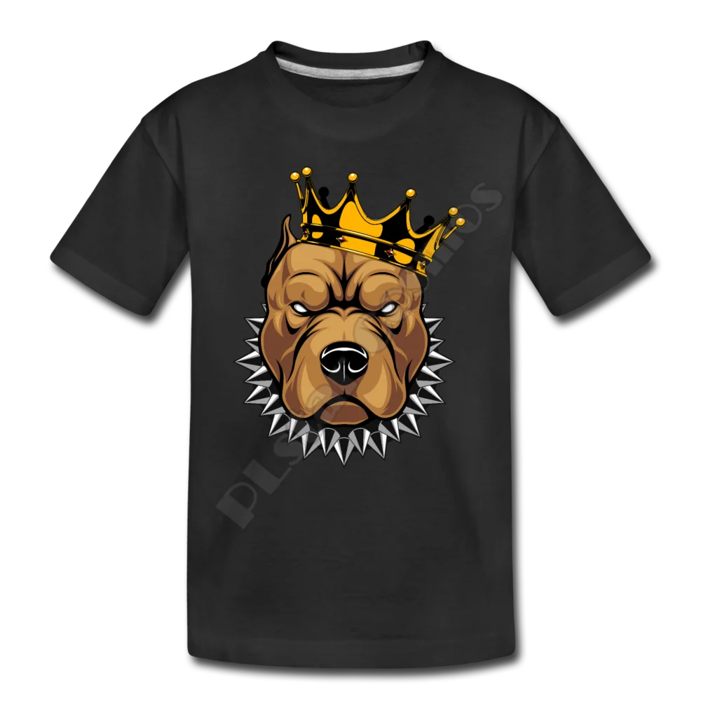 

Pitbull Crown T-Shirt 3D All Over Printed Kids t shirts Boy For Girl Funny Animal Summer Short Sleeve 03