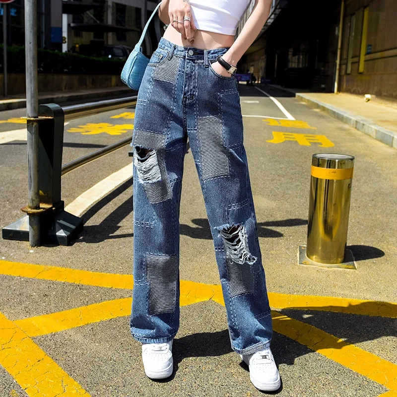 

New Soft High Waist Women'S Trousers Denim Loose Streetwear Summer Girls Jeans Woman Pants Femme Pantalon Mujer Thin Velvet