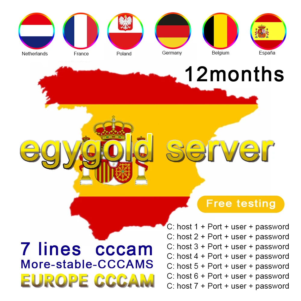 

EgygoldCCAM TV Receiver AV Cable line in europe cline egygold 7 lines Freesat ccam cline for DVB-S2 Gtmedia v8 nona v9 v8x v7 s