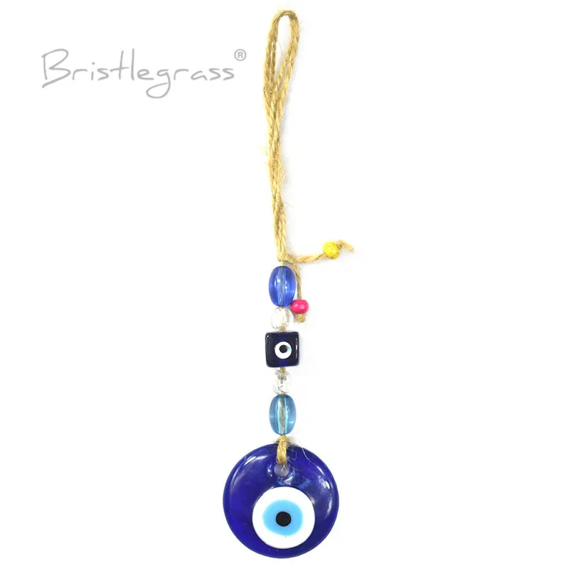 BRISTLEGRASS Турецкая голубой с клипсами Дурной глаз Стекло автомобиль настенный