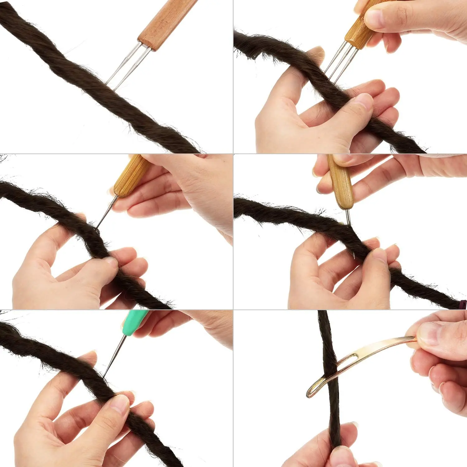 Набор инструментов для дредов 11 шт. крючки закрепления волос набор крючков