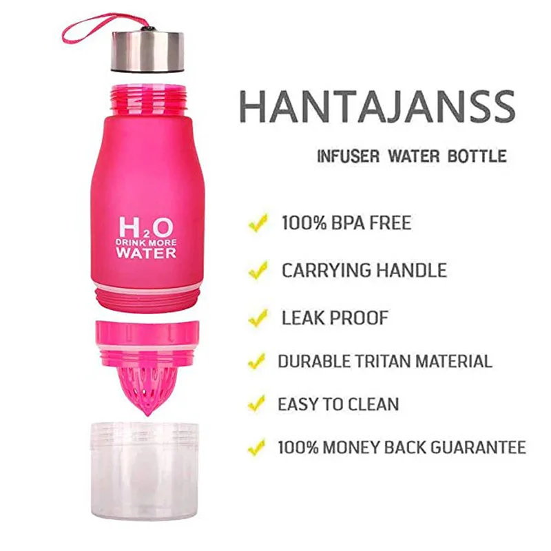 Borraccia Fruit Infuser Water Bottle 650ml Gourde En Plastique Sport Garrafa Cute Gym Enfant Bpa Free Cup |