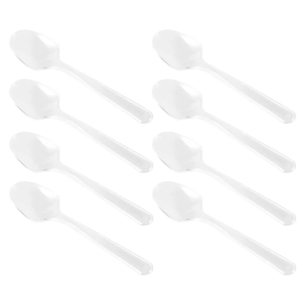

100 PCS Mini Transparent Spoons Disposable Flatware Spoons for Jelly Ice Cream Dessert Appetizer