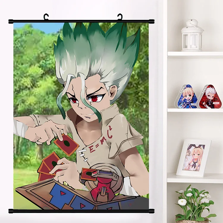 X Аниме Dr. STONE Ishigami Senku Shishio Tsukasa Настенная роспись настенный плакат Otaku коллекция домашнего декора художественный подарок - Цвет: X