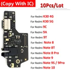 10 шт., для Xiaomi Redmi K30 4G 5G Note 8 9 Pro 8T 9S 10 9A 9C 9T USB микро зарядное устройство порт для зарядки док-станция Соединительная плата гибкий кабель