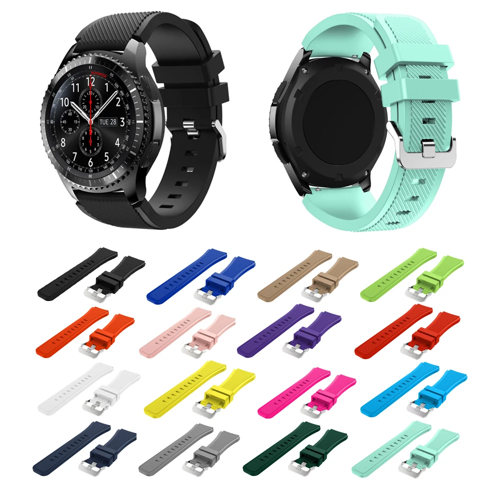 Ремешок для часов Samsung Gear S3 Frontier Classic и Moto 360 2nd Gen 46 мм часы из мягкого силикона