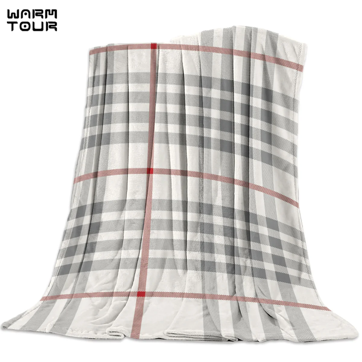 Классическое бежевое Клетчатое одеяло с геометрическим принтом мягкие удобные