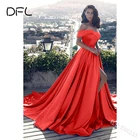 DFLlifes Клубная одежда с открытыми плечами платье макси для женщин высокое Разделение летние тапочки-Длина вечерние длинные платья женские пикантные однотонные тонкий халат