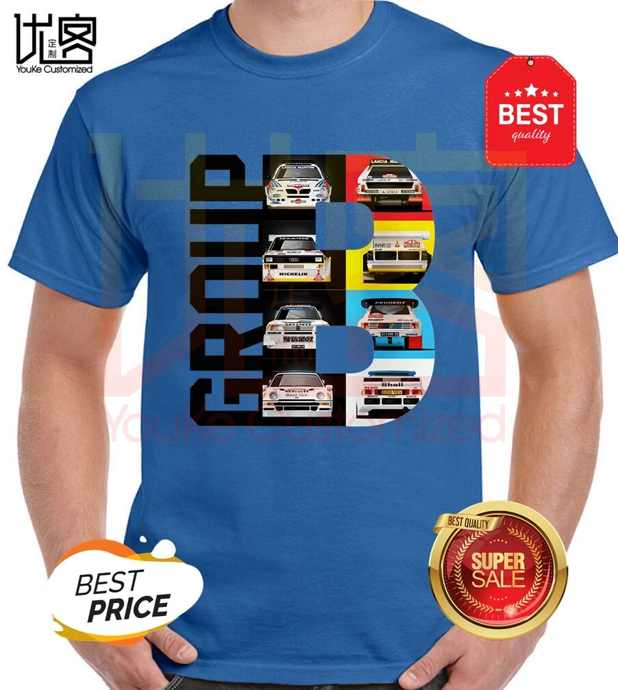 Футболка ралли Group B WRC с принтом история мира и машинки мужские женские топы из 100%