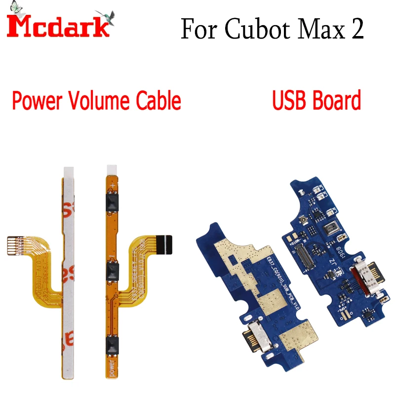 Mcdark для Cubot Max 2 USB плата зарядный порт гибкий кабель зарядное устройство разъем для Cubot Max 2 включение/выключение питания, громкость кабеля в сборе