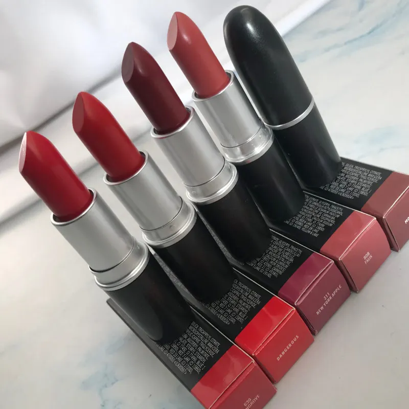 

10 Pcs/Lot High Quality Brand Lipstick Matte Satin Daily 23 Colors Red Nude Chili Twig Taupe Long Lasting Lip Stick Lips Makeup