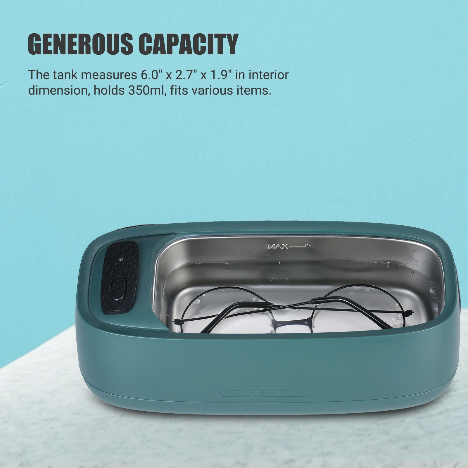 

KKmoon Ultrasonic Cleaner Compact Ultrasound Wave Jewelry Cleaner Cleaning Machine 40kHz 350ML 2 Cleaning Cycles Low Noise Watch