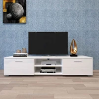 tv stand for 70 inch tv media console entertainment center television table with open shelves for living room 2 storage cabinet
