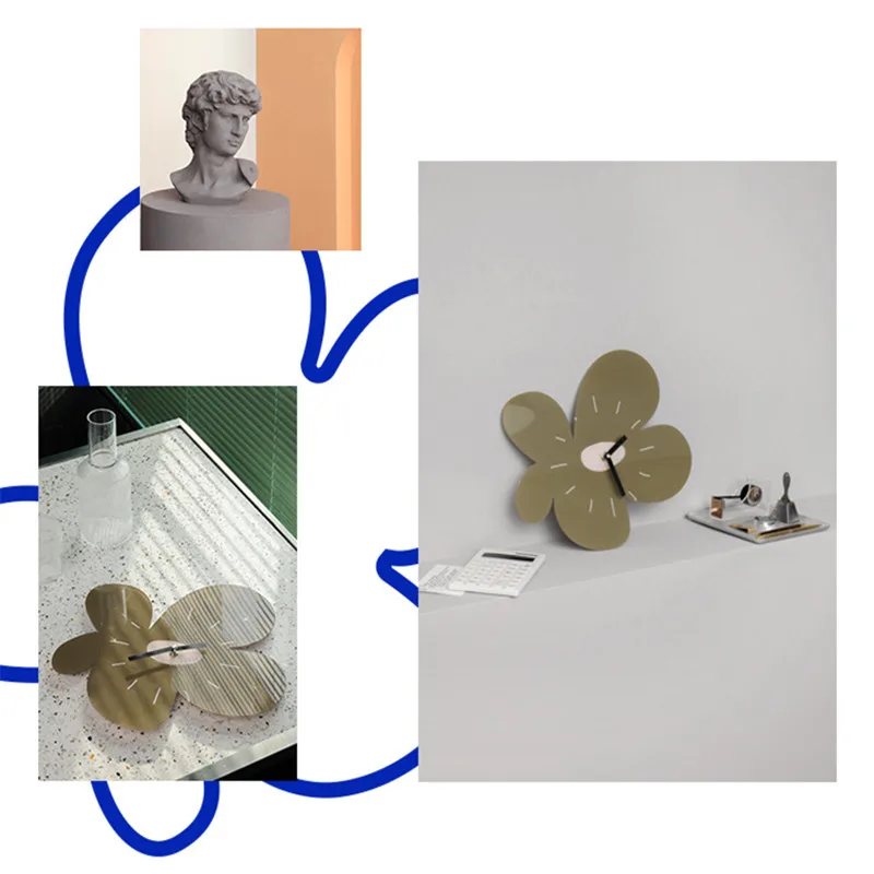 Большие декоративные настенные часы Cutelife в скандинавском стиле акриловые