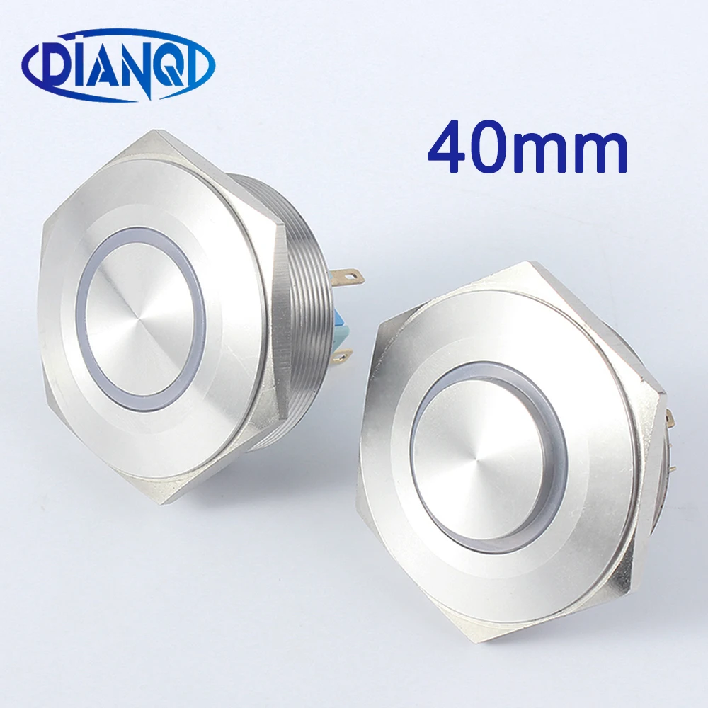 40 мм металлический кнопочный переключатель плоский круглый/светодиодный с
