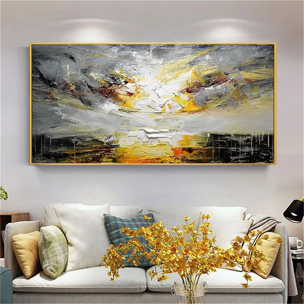 

Modern oil painting handmade abstract python's kiss or gazing eye picture knife canvas painting bar club hotel castle wall art