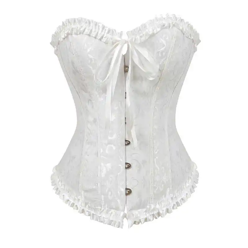 

Overbust Corset Sexy Lace Plus Size Erotic Zip Floral Women Bustier Corset Lingerie Tops Brocade Bustier Top Waist Corset Top